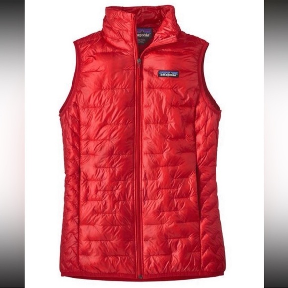 Patagonia Micro Puff Insulated Quilted Puffer Vest Red Women's Size Large - Picture 3 of 6